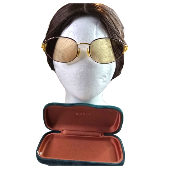 GUCCI Vintage Unisex GG 2600/S Brown Tint Sunglasses Brown & Gold Horsebit Frame - Picture 4 of 13